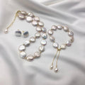 Coin Shaped Freshwater Pearl Necklace Bracelet and Earrings (Purchase Individually) - Sets made with hand-selected pearls from House of Pearls