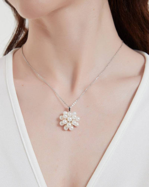 Floral Oval Pearl Set Necklace and Earrings (Purchase Individually) - House Of Pearls