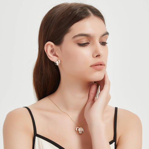 Rose White Mother of Pearls Set - Earrings made with hand-selected pearls from House of Pearls