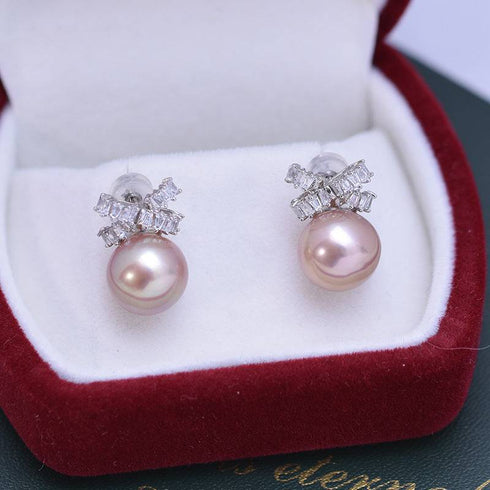 Purple Pearl & Zephyrine Earrings Necklace Set - House Of Pearls