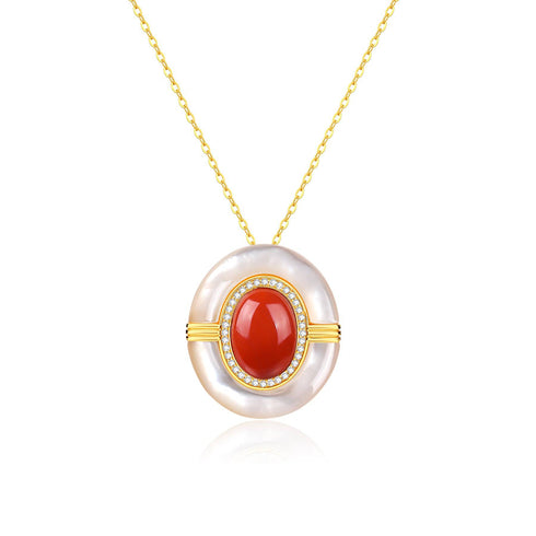 Red Onyx Mother Of Pearls Earrings, Necklace and Ring (Purchase individually) - House Of Pearls
