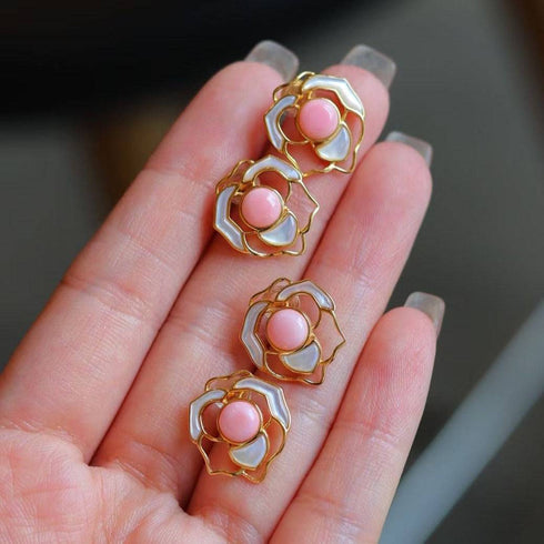 Rose Pink Queen Conch Pearl Set - House Of Pearls