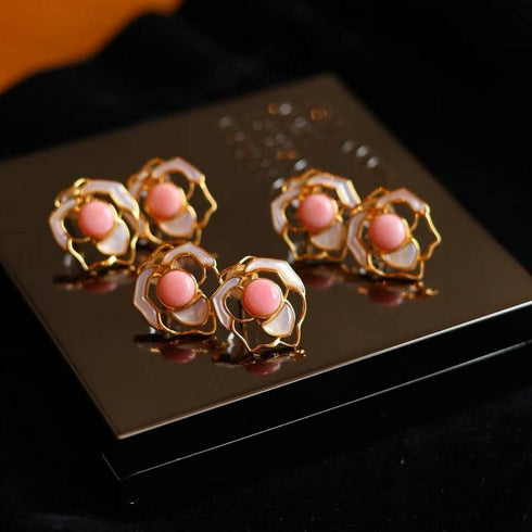 Rose Pink Queen Conch Pearl Set - House Of Pearls