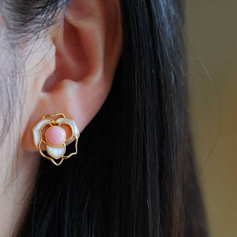 Rose Pink Queen Conch Pearl Set - House Of Pearls