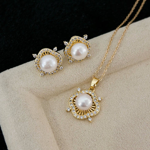 Unique White Freshwater Pearl Jewelry Set - House Of Pearls