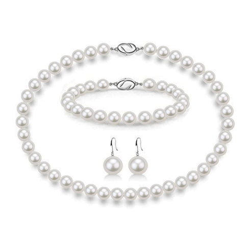 White Freshwater Pearl 3-Piece Jewelry Set - House Of Pearls