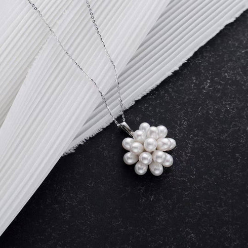 Floral Oval Pearl Set Necklace and Earrings (Purchase Individually) - House Of Pearls