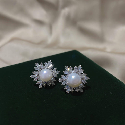 White Snowflake Pendant Freshwater Pearl Jewelry Set - House Of Pearls