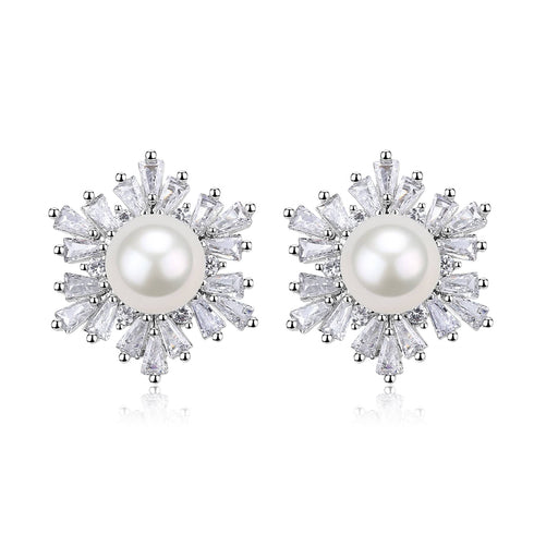 White Snowflake Pendant Freshwater Pearl Jewelry Set - House Of Pearls