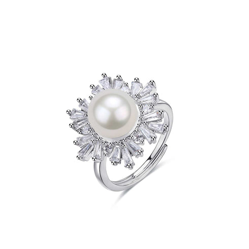 White Snowflake Pendant Freshwater Pearl Jewelry Set - House Of Pearls