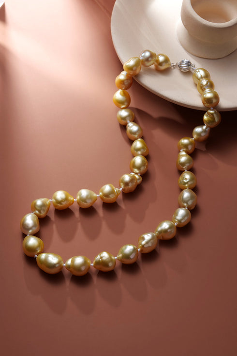 11-13mm Golden South Sea Baroque Pearl Strand - Necklaces made with hand-selected pearls from House of Pearls