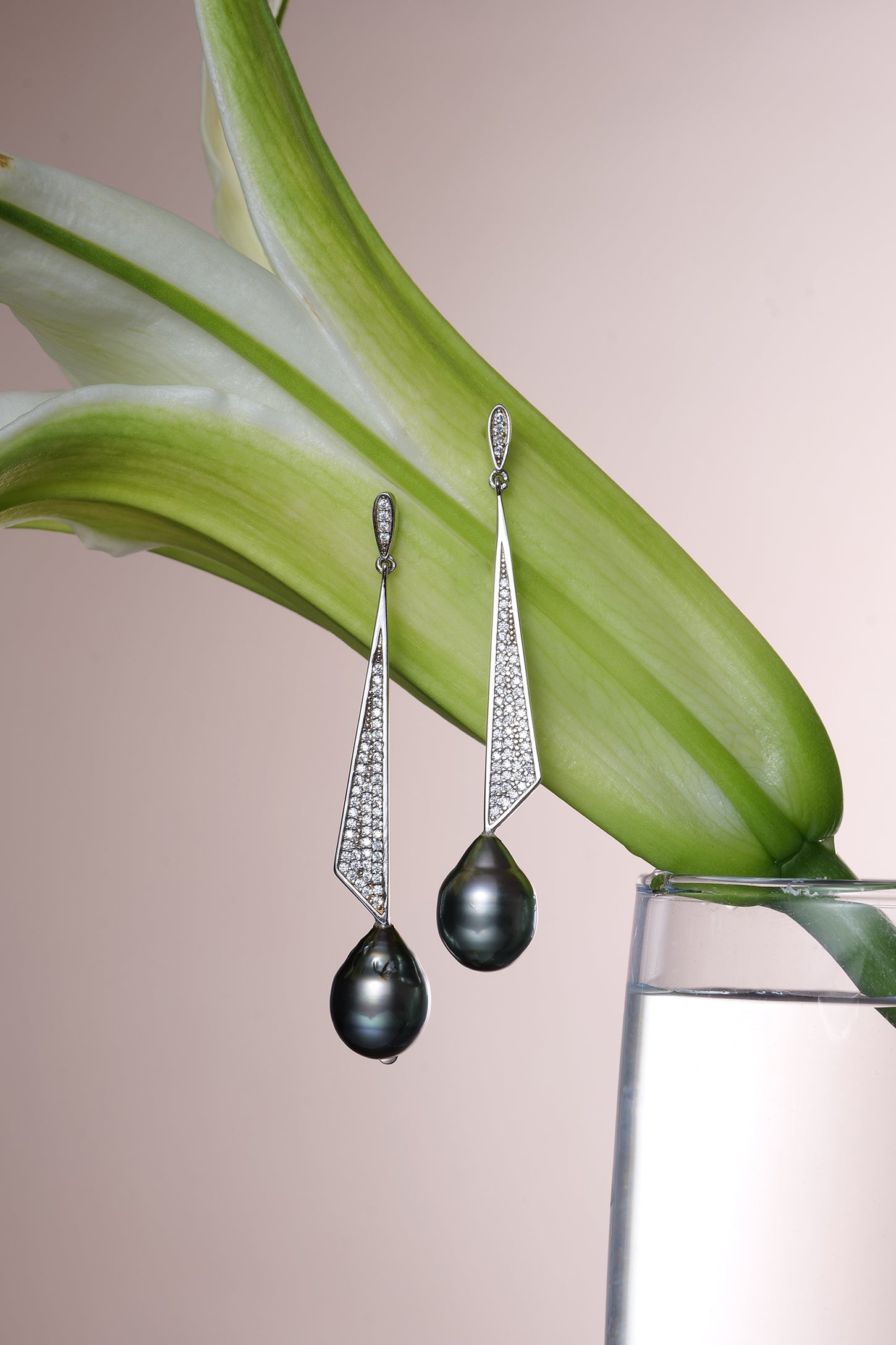 10-11mm Tahitian Black Baroque Pearl Drop Earrings - Earrings made with hand-selected pearls from House of Pearls