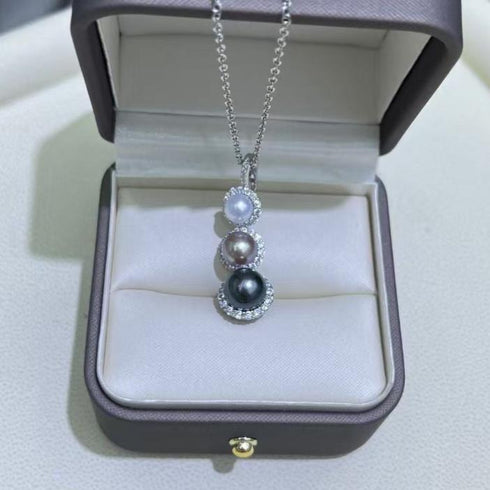 Three Pearls Radiant Trio Pearl Pendant Necklace - Necklaces made with hand-selected pearls from House of Pearls
