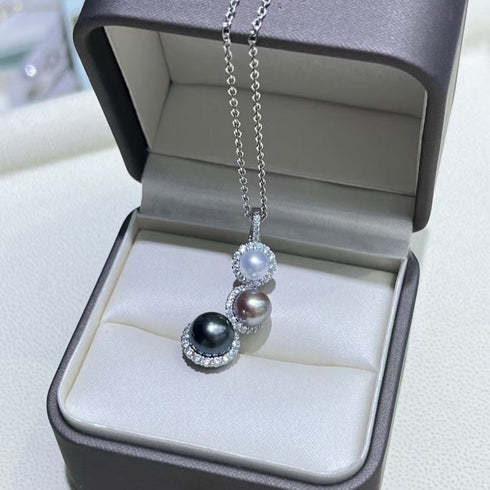 Three Pearls Radiant Trio Pearl Pendant Necklace - Necklaces made with hand-selected pearls from House of Pearls