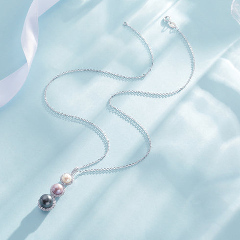 Three Pearls Radiant Trio Pearl Pendant Necklace - Necklaces made with hand-selected pearls from House of Pearls