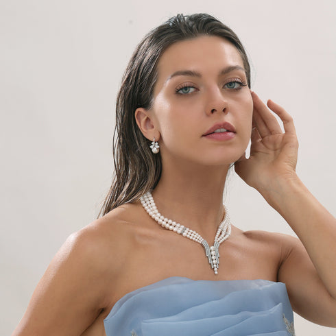 10-11mm Freshwater Pearl Bow Earrings - Earrings made with hand-selected pearls from House of Pearls