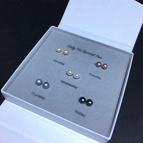 "Week of Pearls" Earring Studs Set - Sets made with hand-selected pearls from House of Pearls