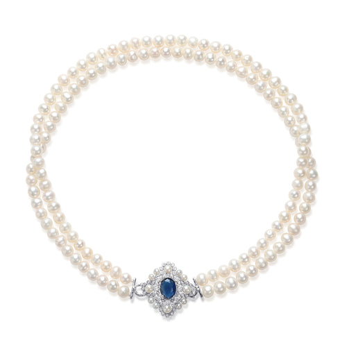 White Freshwater Pearl Double Strand Choker Necklace - Necklaces made with hand-selected pearls from House of Pearls