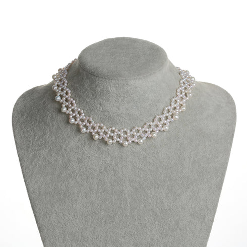 White Freshwater Pearl Twisted Necklace - Necklaces made with hand-selected pearls from House of Pearls