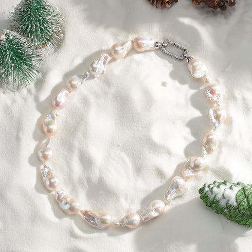 White Large Baroque Freshwater Pearl Necklace - Necklaces made with hand-selected pearls from House of Pearls