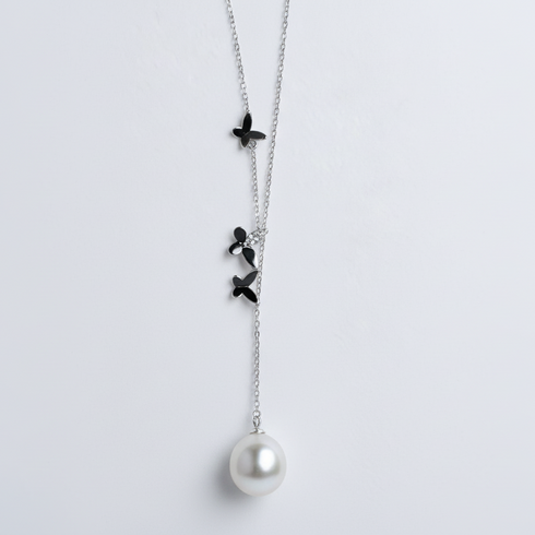 White South Sea Pearl Butterfly Necklace - LAST PIECE - Pendant made with hand-selected pearls from House of Pearls