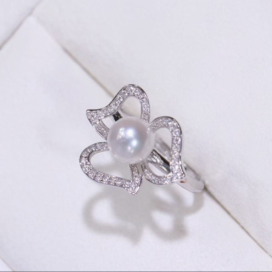 Aurora White Freshwater Pearl Floral Ring | AAAA Pearl | House of