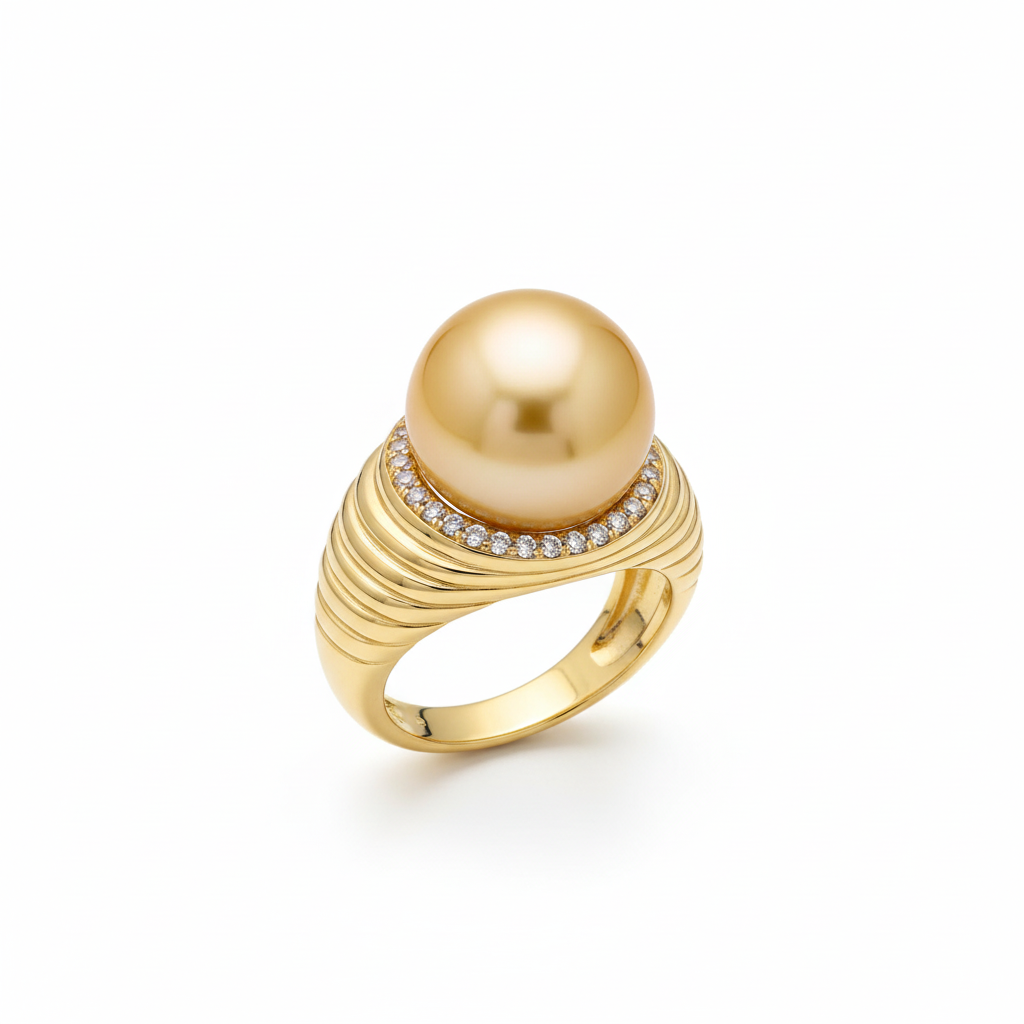 Golden South Sea Pearl Rings – House Of Pearls