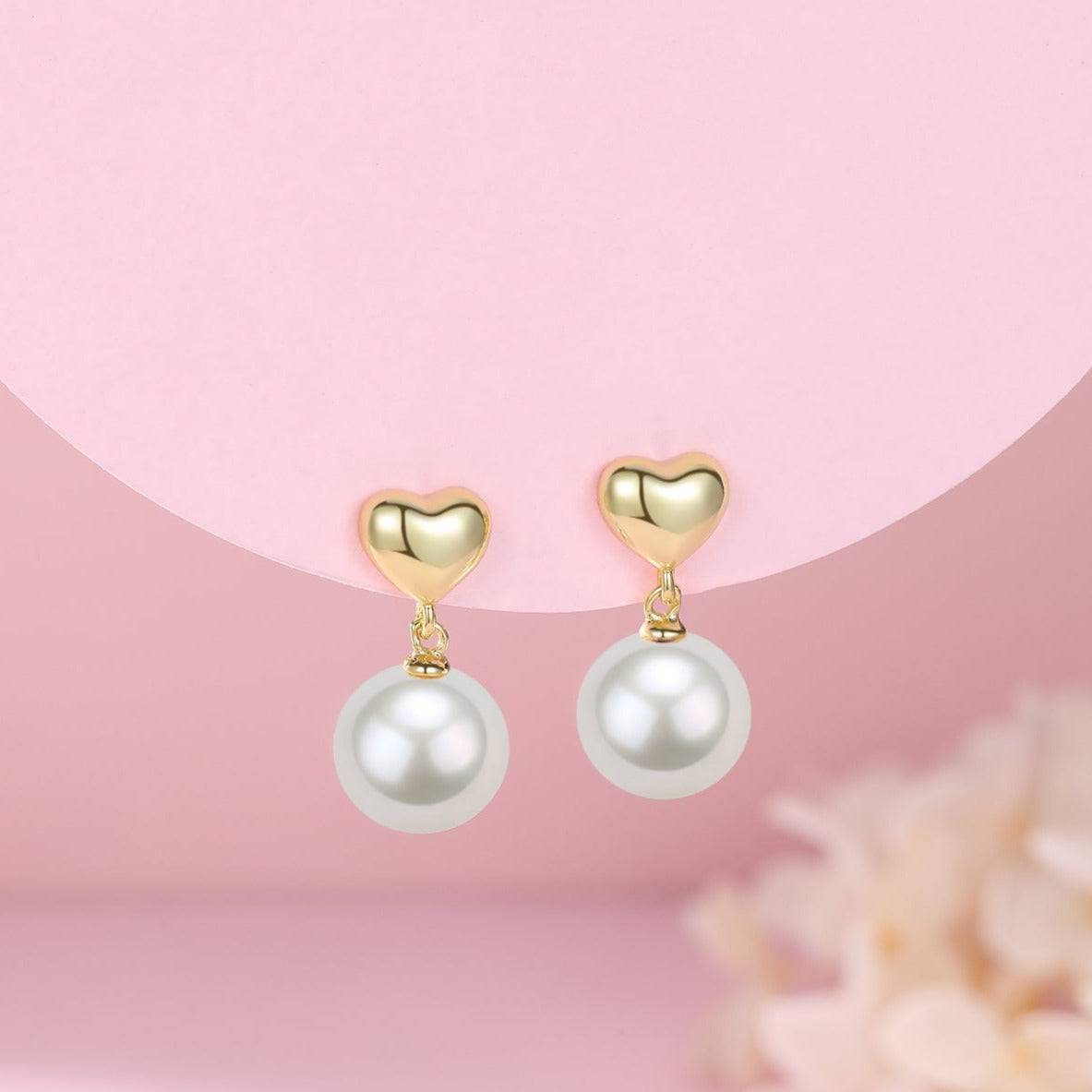 10-11mm Freshwater Pearl Heart Stud Earrings | House Of Pearls