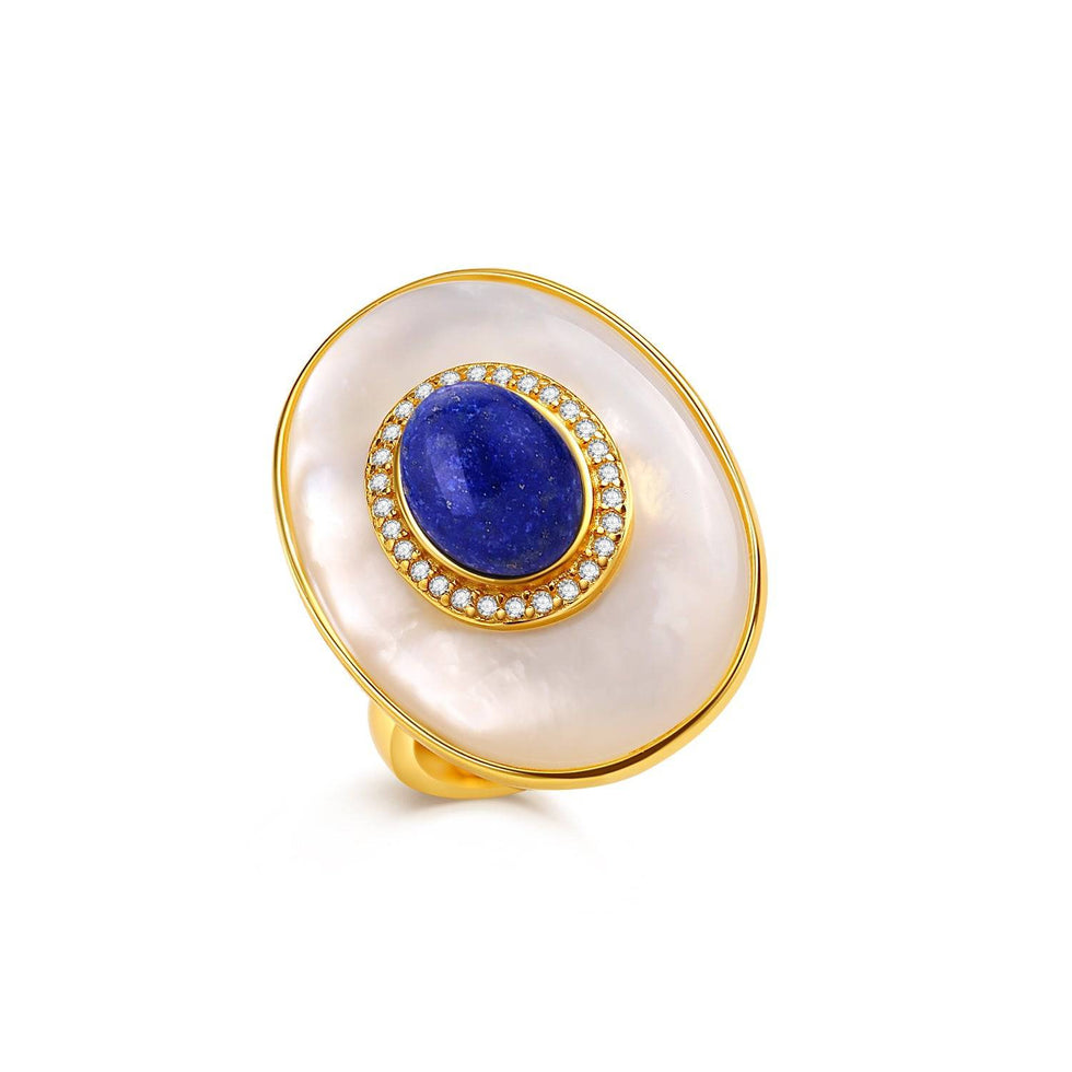 Blue Lapis Lazuli Mother of Pearls Earrings House Of Pearls