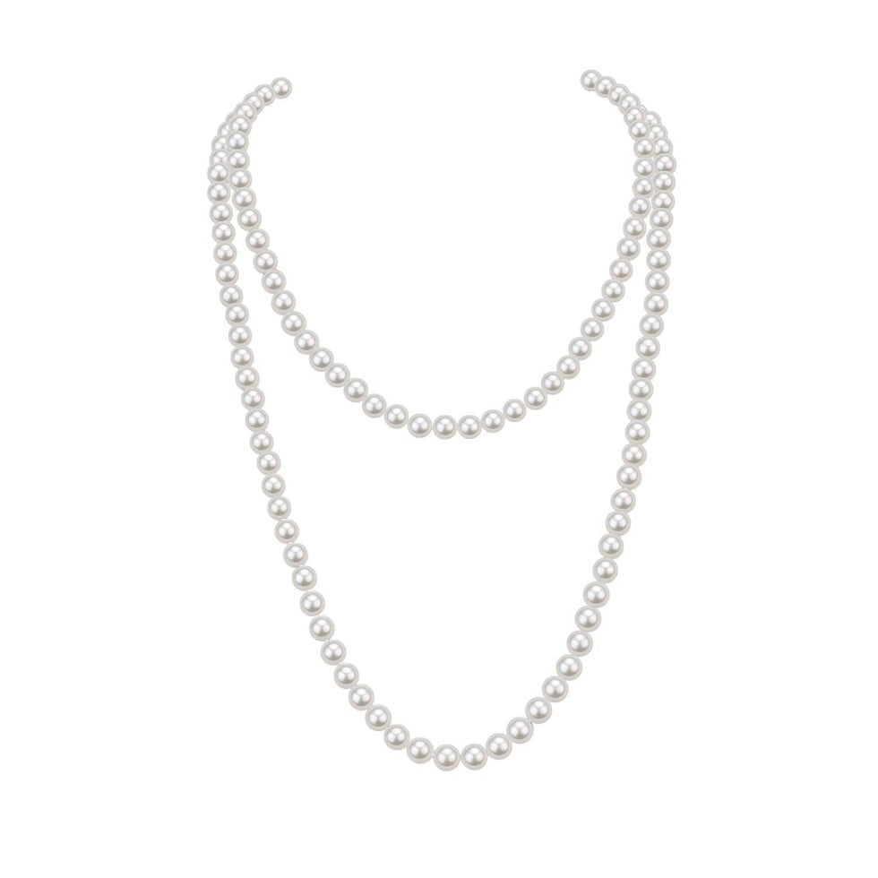 White 48" Length Freshwater Pearl Necklace House Of Pearls